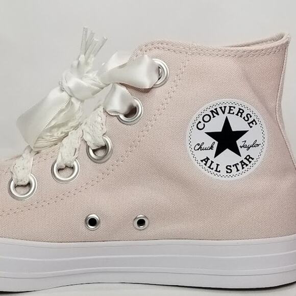Converse Women's CTAS Crochet Laces Hi Tops Size 9 Blush A14831F NWT - Picture 4 of 8
